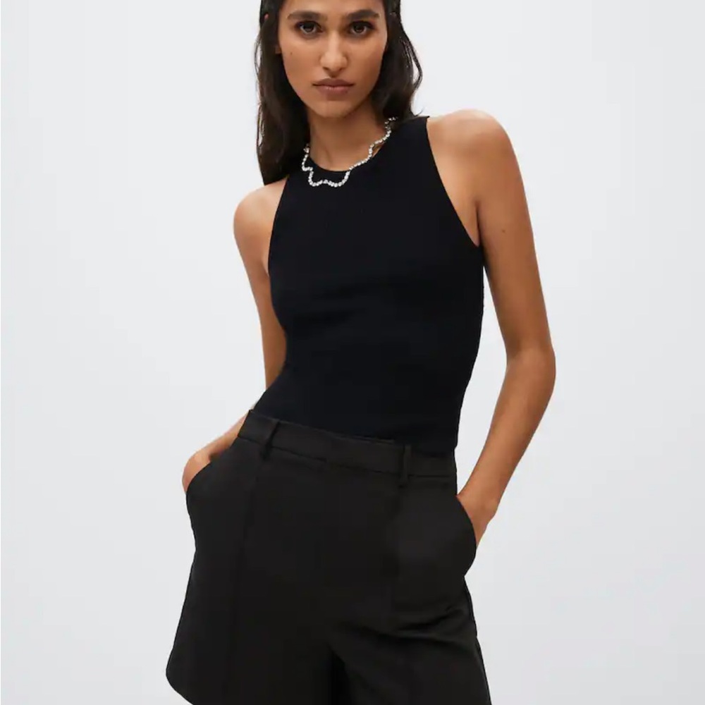 Mango Slit Knit Top